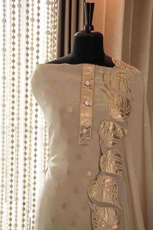 TISSUE BANARSI LEATHER APPLIQUE SUITE