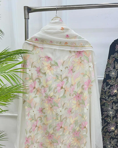 EXQUISITE PARSI GARA RESHAM PURE GEORGETTE