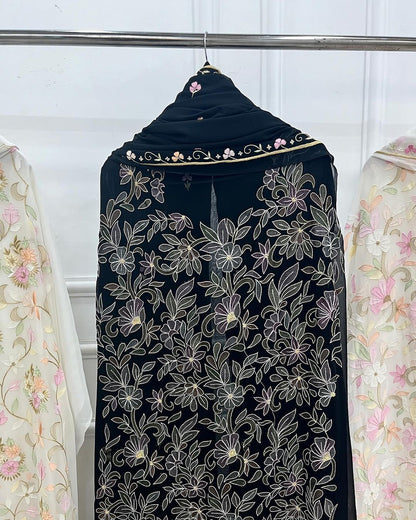 EXQUISITE PARSI GARA RESHAM PURE GEORGETTE